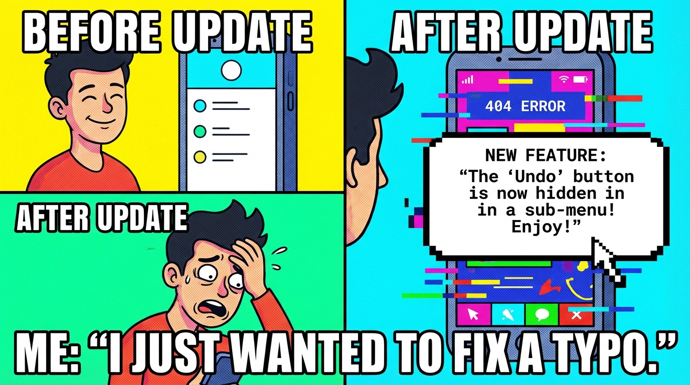 If Your App Update Feels Like a Bad Blind Date, We Get It 😅
