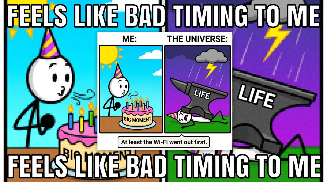 Why Everyone's Suddenly Saying "Bad Timing" Is the New "Perfect Timing" 😅