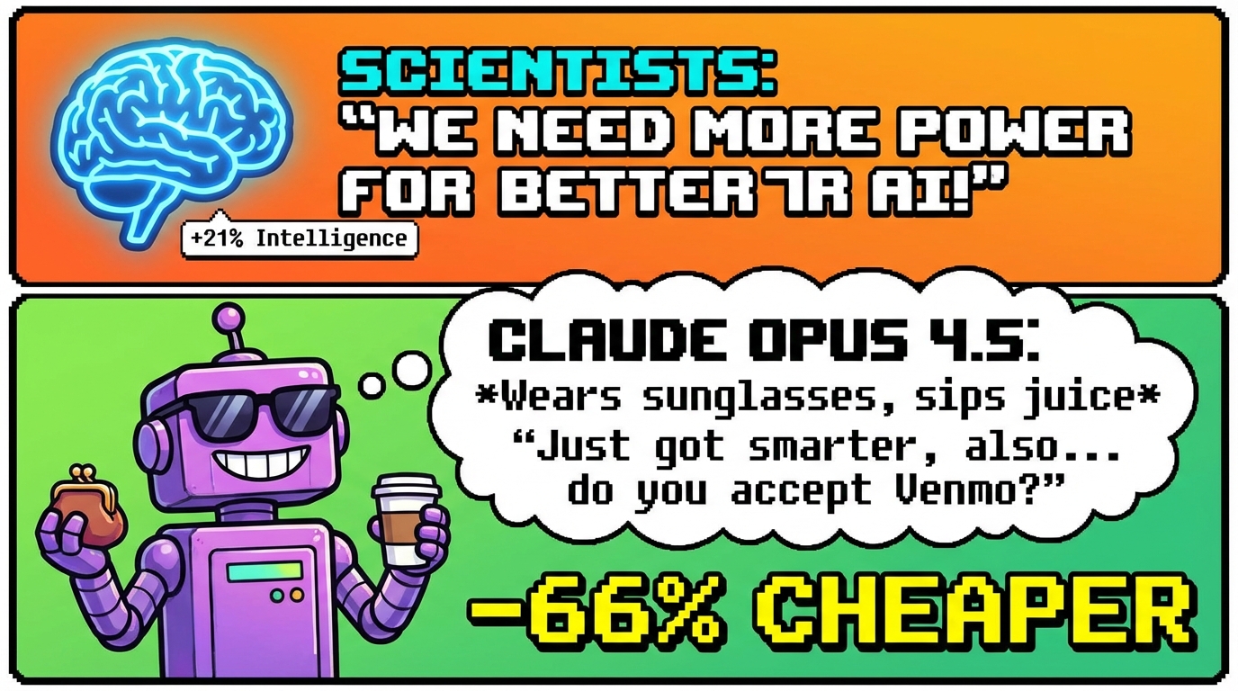 Nobody saw this coming: Claude Opus 4.5 goes viral for an epic 66% price cut while getting smarter